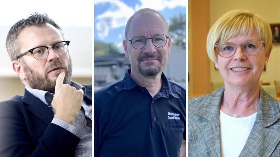 Andreas Sturesson (KD), Samuel Nyström, räddningschef och Ann-Marie Nilsson (C), kommunstyrelsens ordförande. Partierna är eniga om att satsningen på krisberedskap behövs. 