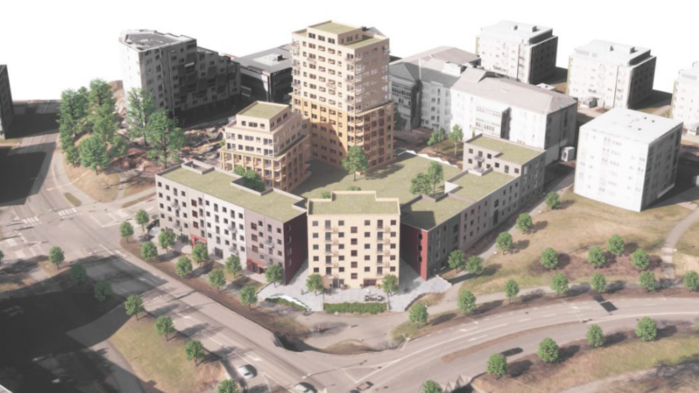 Midroc Property Development AB och Brandtornet vill tillsammans bygga runt 150 lägenheter i Kristinedal i centrala Jönköping. 