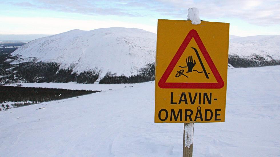 Varning för betydande lavinfara i södra Jämtlandsfjällen, västra Vindelfjällen och Abisko/Rikgränsfjällen. Arkivbild.