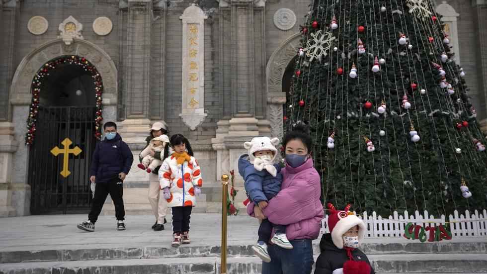 Julfirande i en kristen kyrka i Peking.