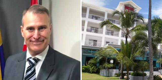 Honorär generalkonsul Sven Holmbom arbetar med reseverksamhet i Dominikanska republiken. Via hans företag går det bland annat att boka rum hos hotellkedjan Riu, ett sådant hotell som paret Silva bodde på.