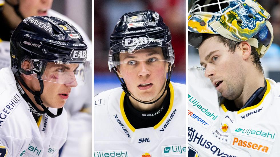 Tre spelare som ligger i topp i JP/Jnytts poängliga, Herman Hansson, Måns Lindbäck och Joni Ortio.