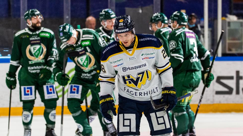 HV71 stod för en bra insats borta mot Färjestad, men det räckte inte till poäng. Foto: Fredrik Karlsson/Bildbyrån. 