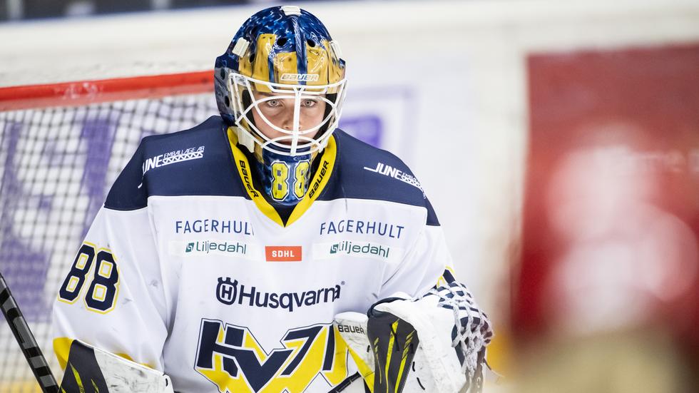 Lina van Noort spelde bra i HV-kassen när HV71 besegrade Luleå på söndagen. Foto: Erik Mårtensson/Bildbyrån