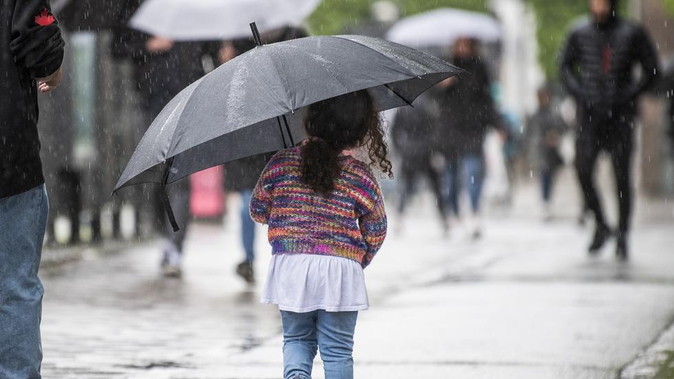 Var beredd med paraply eller regnkläder – det ser ut att bli en hel del skurar under veckan.
FOTO: Fredrik Sandberg / TT