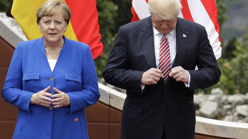 Angela Merkel och Donald Trump vid förra veckans G7-möte.