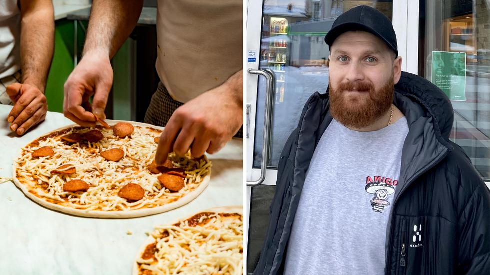 Elias Alpsoy på pizzeria Amigo i Mullsjö är kritisk till förslaget att dra ned på antalet livsmedelskontroller.