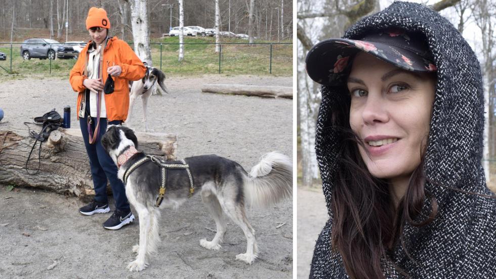 Hundägaren Viktoria Guwallius (till höger) vill se fler hundrastgårdar i Jönköping. Nu har hon startat en namninsamling för att ställa krav på kommunen. 