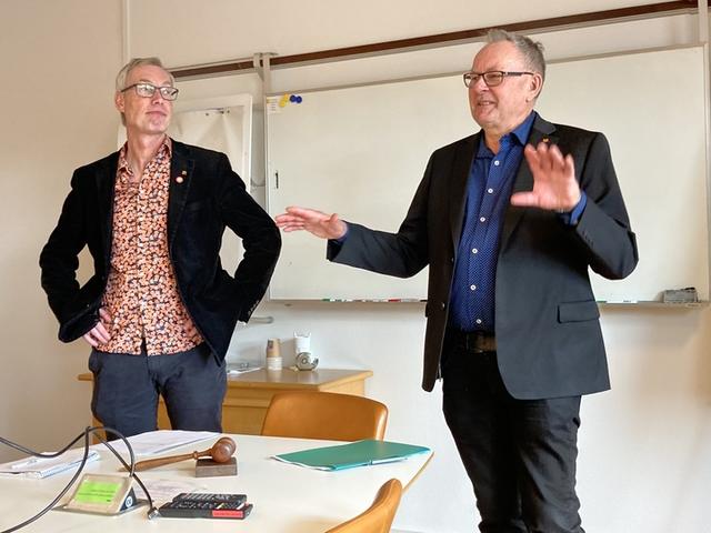 Kenth Williamsson (S) och Gert Jonsson (M) ska tillsammans styra Vaggeryds kommun. FOTO: Janne Johansson