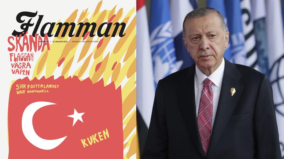 Turkiet och dess president Recep Tayyip Erdogan står i fokus för Flammans kampanj. BILD: Mast Irham/AP/Faksimil