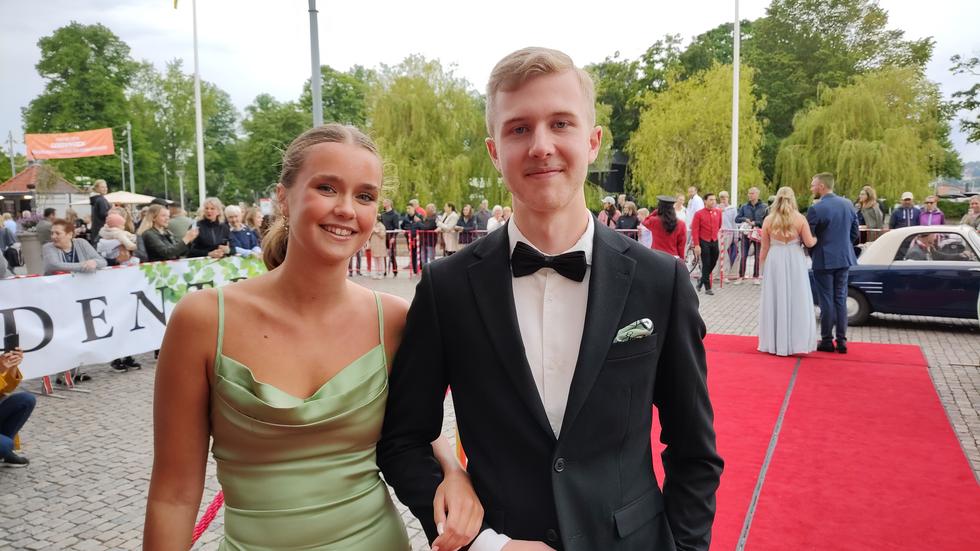 Nora Andersson Stalin ihop med sin balpartner Lukas Gamlén.