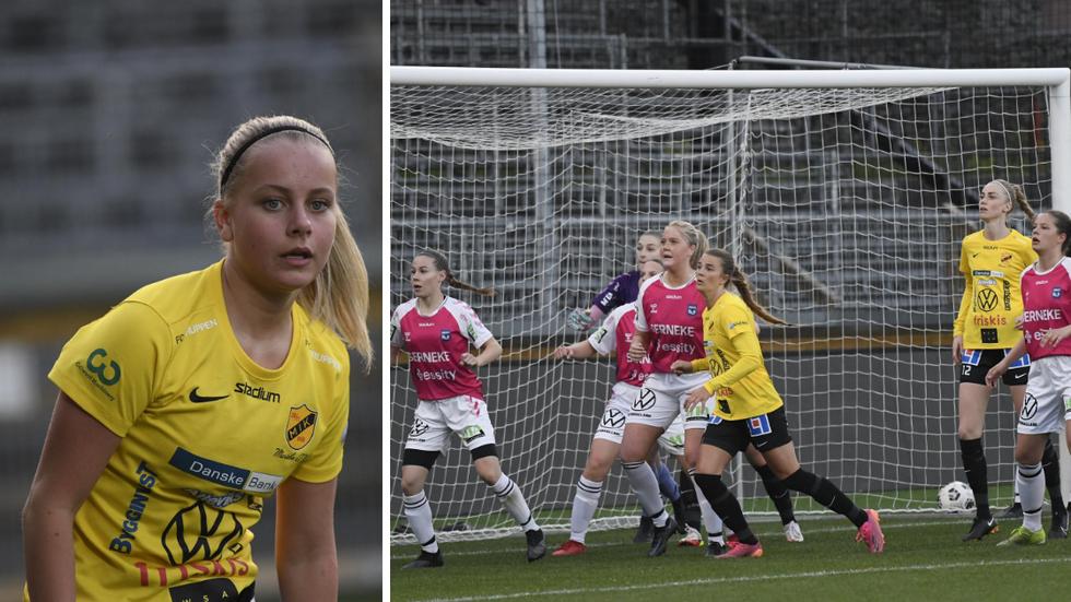 Maja Nilsson till vänster gjorde två mål när Mariebo enkelt besegrade bottenlaget HGH med 4-1.