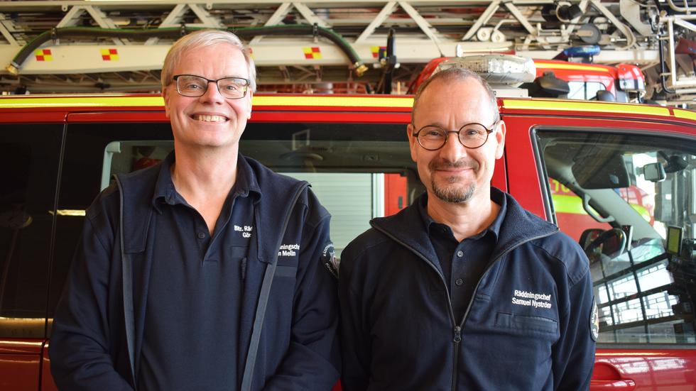 Göran Melin och Samuel Nyström, räddningstjänsten i Jönköping. Nu ska räddningstjänsten växla upp rejält.