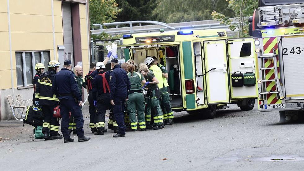 En person avled efter en arbetsplatsolycka i Vättersnäs. FOTO: Robert Eriksson. 