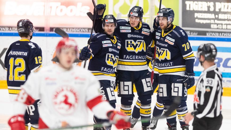 Hockeyallsvenskans tabelletta HV71 besegrade Troja-Ljungby på onsdagskvällen. Foto: Axel Boberg/Bildbyrån