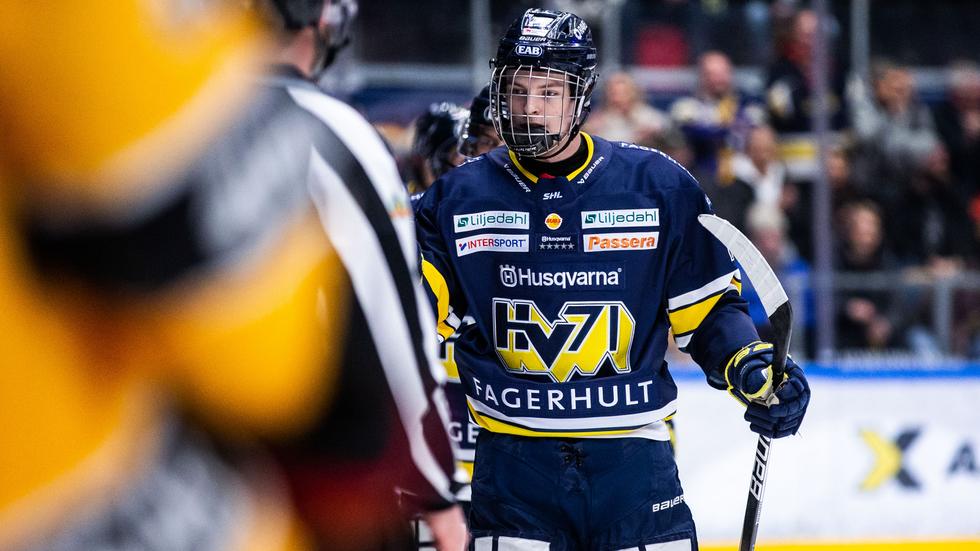 Oscar Fisker Moelgaard sköt ett av HV:s två mål i förlusten mot Luleå på lördagen.