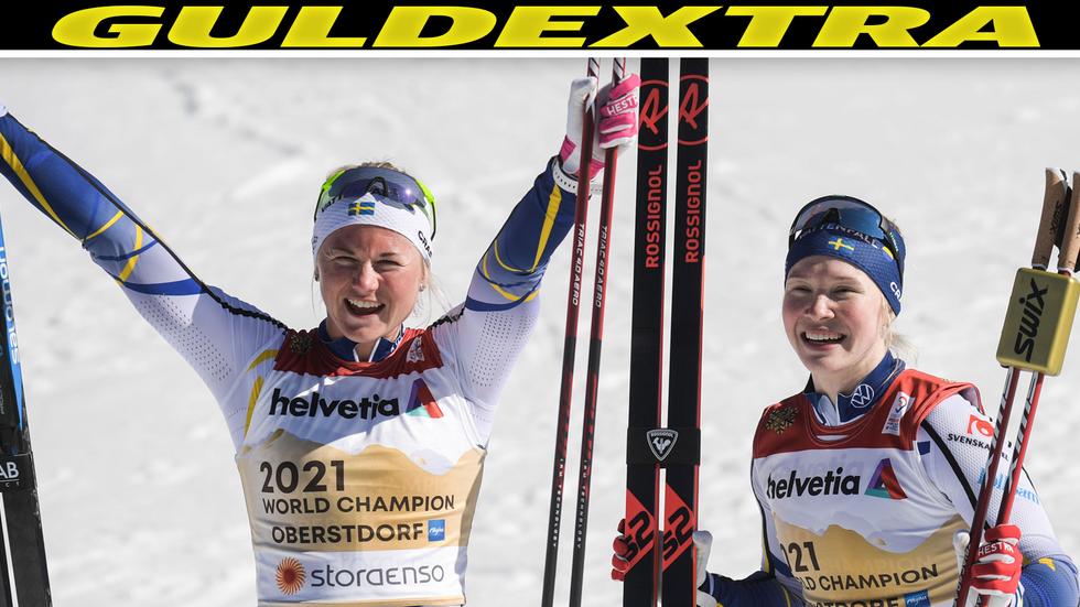 Maja Dahlqvist och Jonna Sundling körde hem ett svenskt VM-guld. Bild: Bildbyrån.