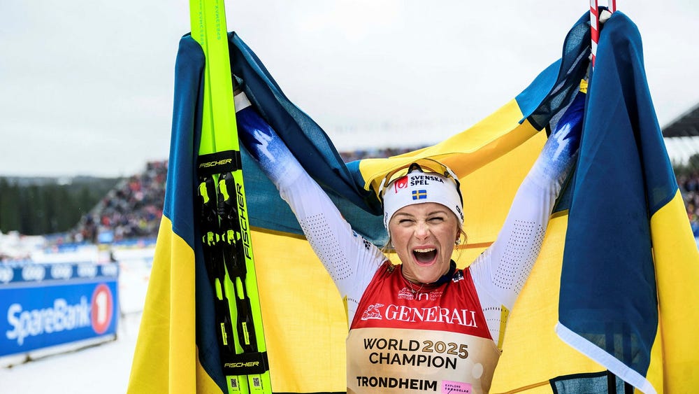 Frida Karlsson tog guld i historisk VM-femmil