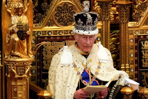 King Charles III reads Social Democratic Labour's Declaration of Government.