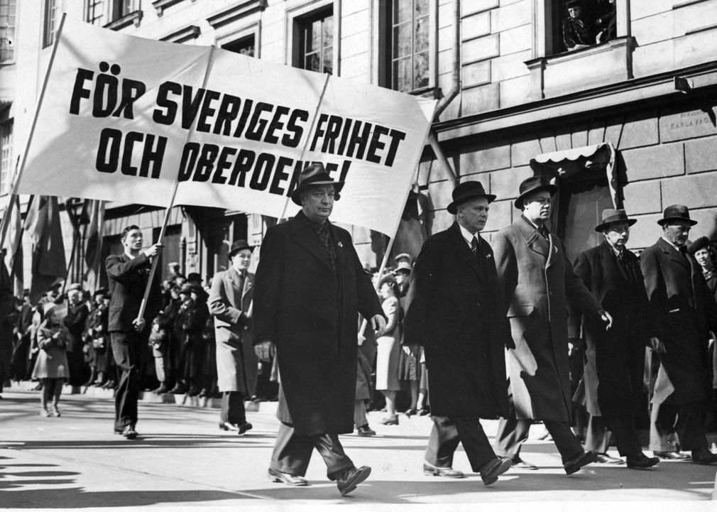 1941 - medborgartåget med statsminister Per-Albin Hansson i spetsen.