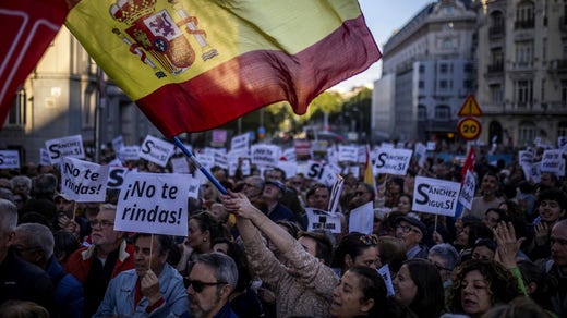 Proteste a Madrid questo fine settimana a sostegno del Primo Ministro.