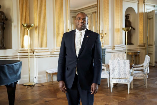 Il ministro degli Esteri britannico David Lammy.