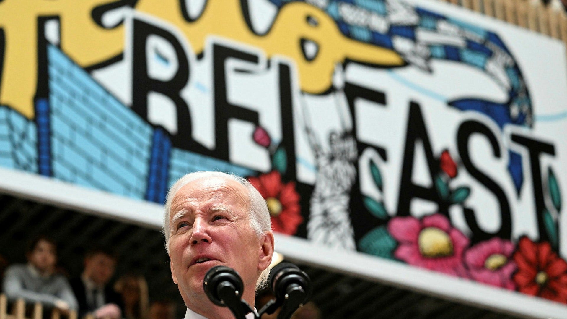 Joe Biden höll tal på Ulster University i Belfast på onsdagen.