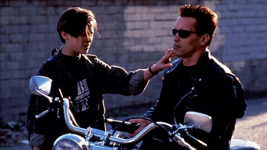 Edward Furlong och Arnold Schwarzenegger in 