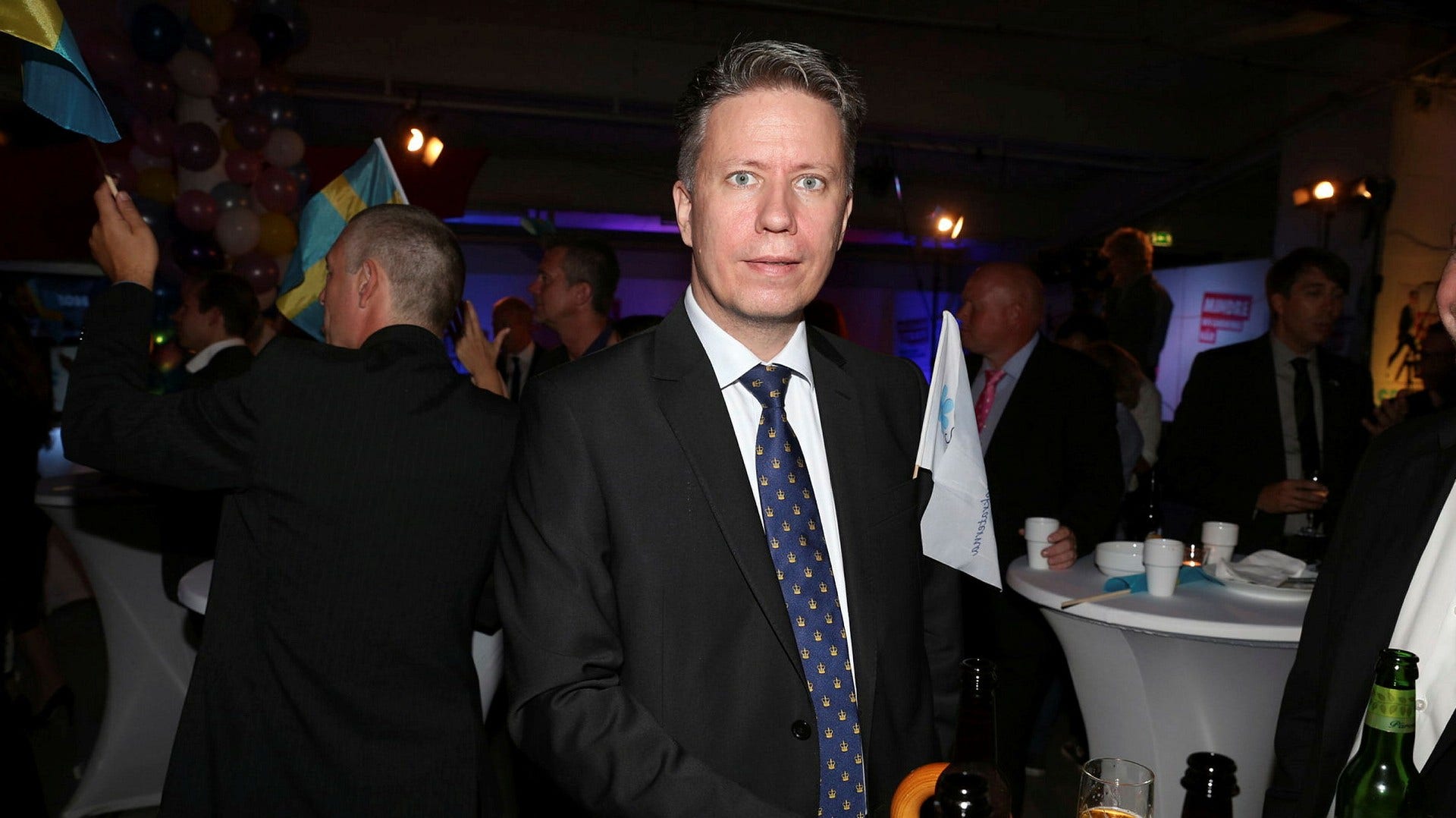 Sverigedemokraten David Lång på valnatten 2014. Tio år senare tog hans tid som rikspolitiker för SD slut.