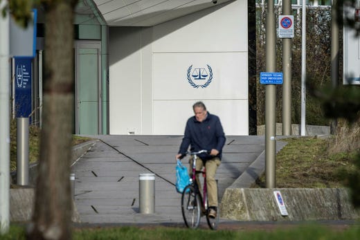 Internationella brottmålsdomstolen (ICC) i Haag, Nederländerna.