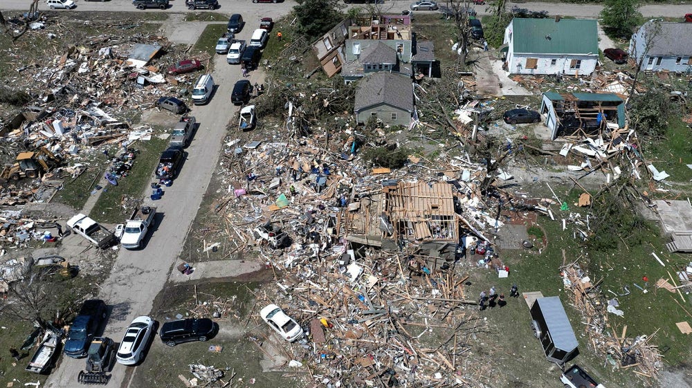 Tornado totalförstörde stad i Iowa – fem döda