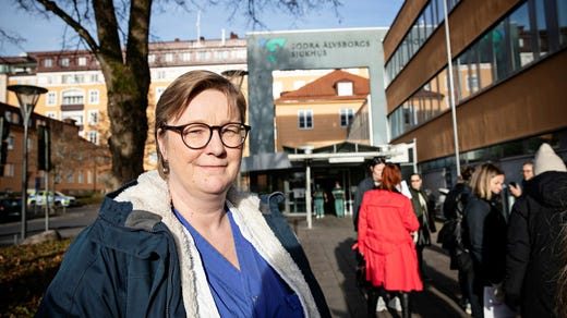 Ögonsköterskan Caroline Hagenbo hoppas att Millennium stoppas för gott. Bilden är tagen vid en demonstration mot systemet förra veckan.