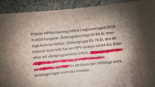 Västra Götalandsregionen motiverar beslutet att inte HPV-testa kvinnorna. Från år 2019.