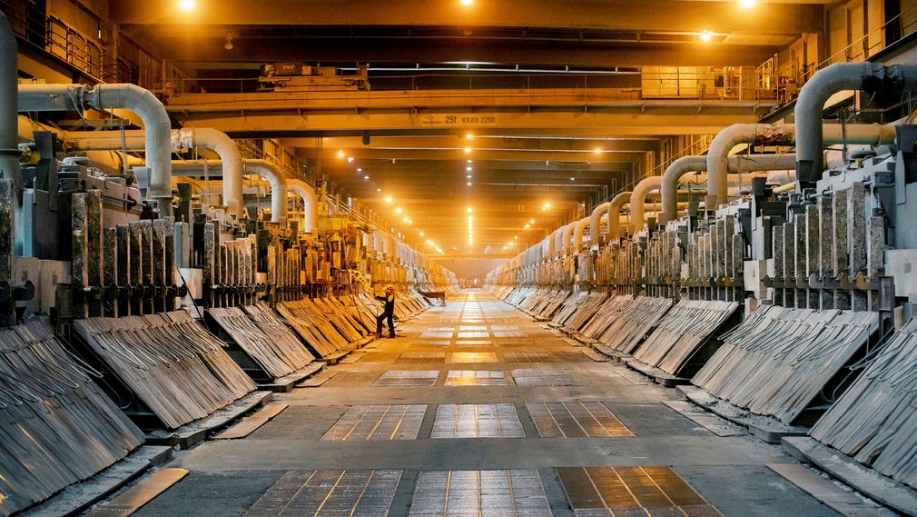 Ett av de två smältverken där Kubal producerar aluminium.
