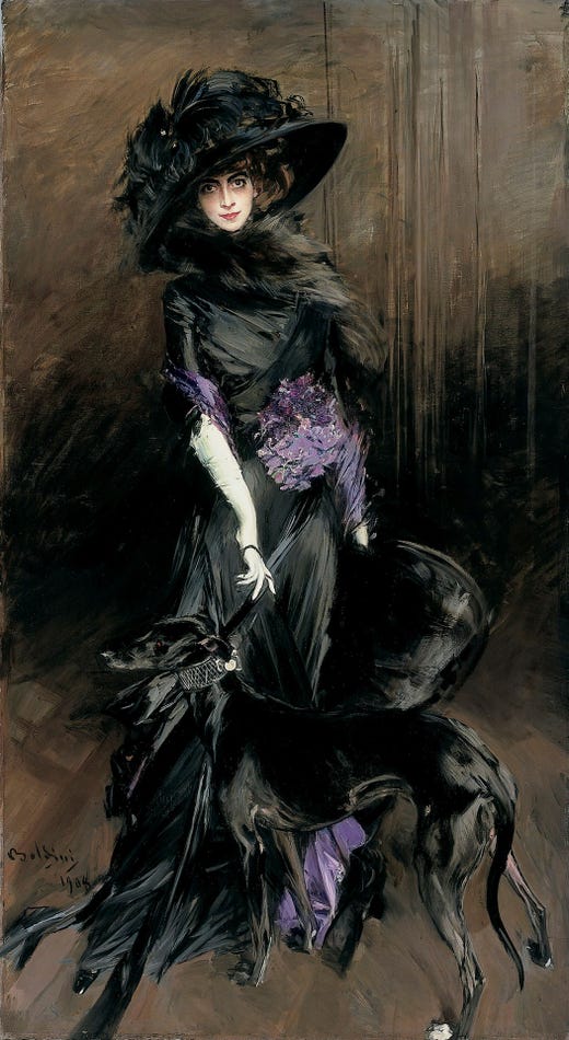 Giovanni Boldinis porträtt av markis Luisa Casati 1908.