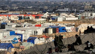 Ett tältläger i Rafah, dit över en miljon internflyktingar i Gaza har tagit sig sedan krigsutbrottet.