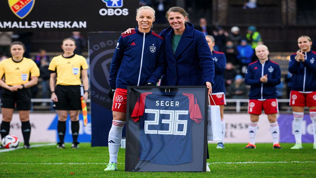 Det blev 236 damallsvenska matcher för Caroline Seger.