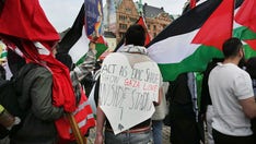Demonstration mot Israels deltagande i Eurovision.