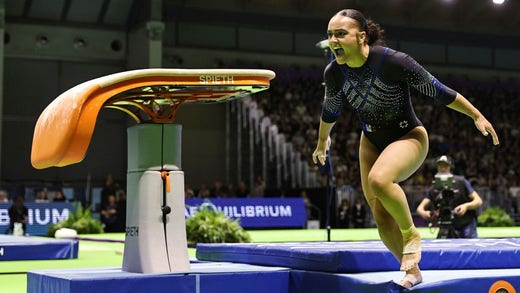 Coline Devillard lors de la finale du Championnat d'Europe à Rimini, en Italie, début mai.