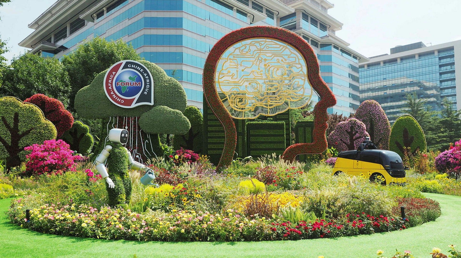 Floral arrangements are in place to welcome leaders from the African continent to a summit in Beijing Wednesday-Friday.