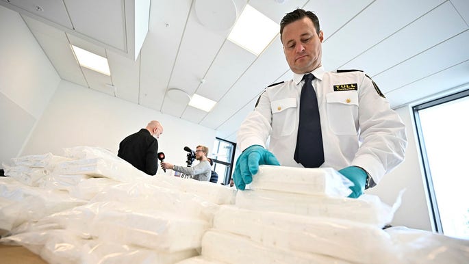 Tullbeslag av kokain från Helsingborgs hamn.