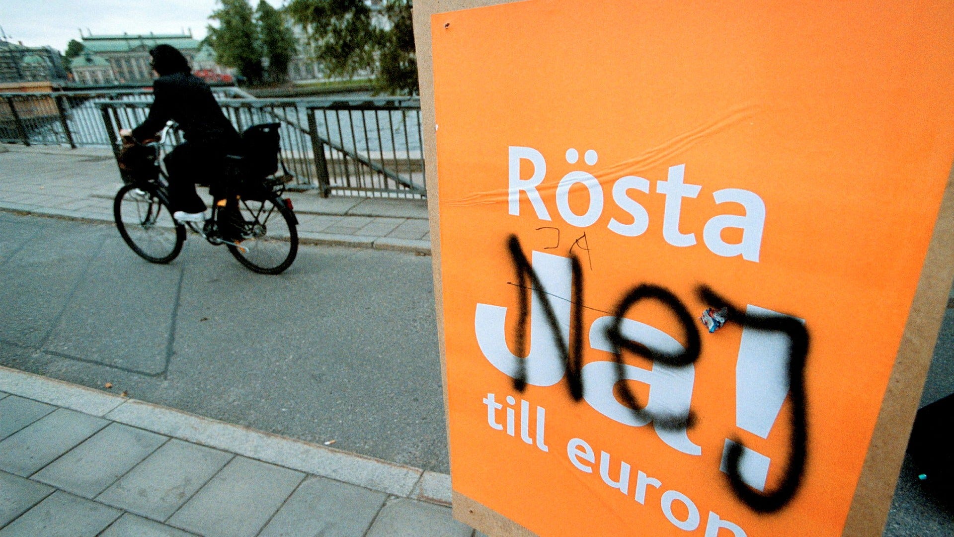 I folkomröstningen i september 2003 sade 55,9 procent av svenskarna nej till att byta ut kronan mot euron, medan 42 procent röstade ja.
