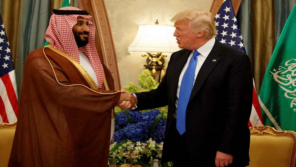 Kronprins MBS och Donald Trump i Riyadh 2017.