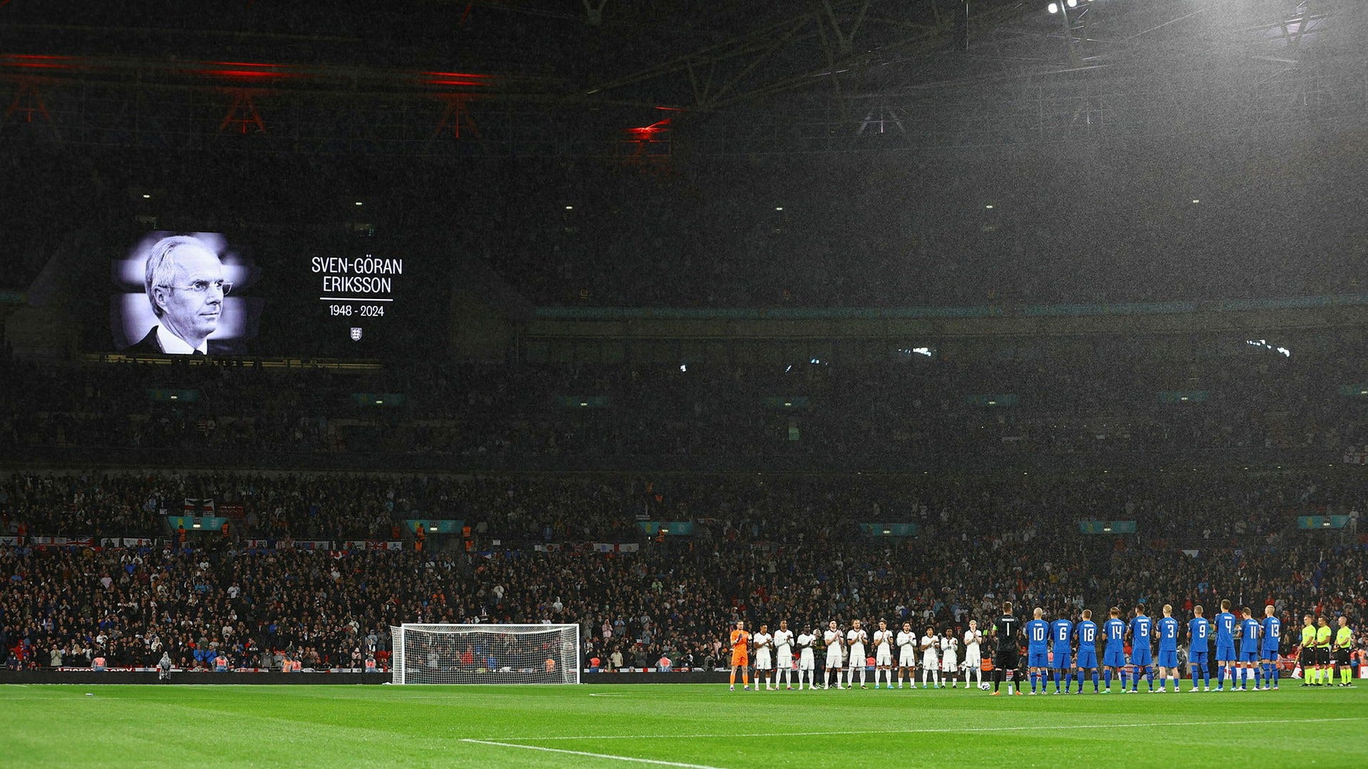 England wear black mourning kit for 'Svennis' at Wembley