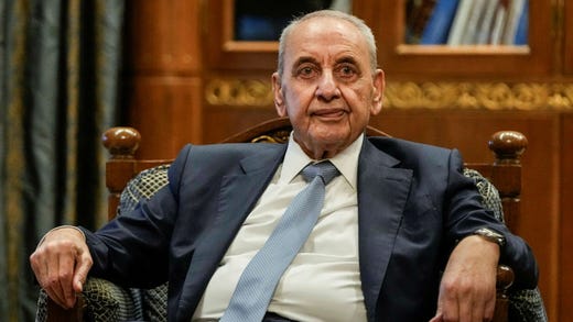 Nabih Berri, talman för det libanesiska parlamentet.