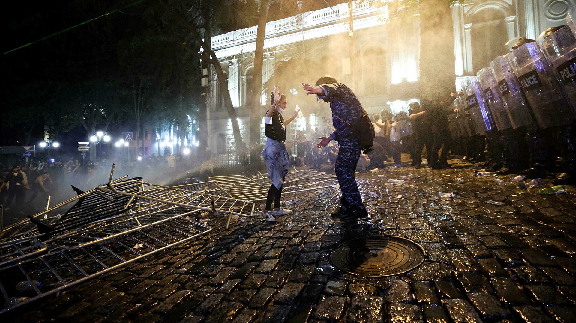 Demonstrators in Tbilisi.