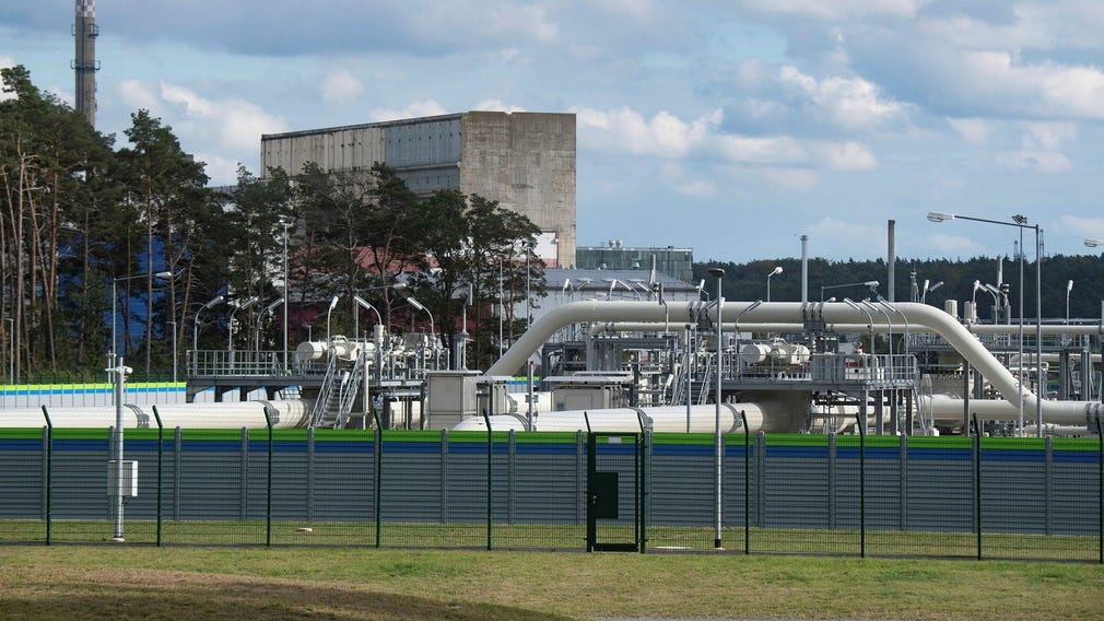 En station för att ta emot gas från Nord Stream 2-ledningen i Lubmin i Tyskland.