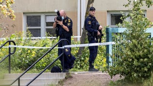 Polisen samlar bevis efter skolattacken i Eslöv i augusti 2021.