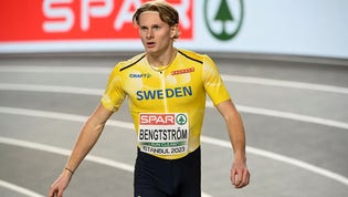 Carl Bengtström har sprungit under kvalgränsen till OS i Paris på 400 meter häck. Arkivbild.