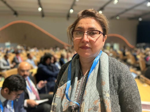 Aisha Humera, chefsförhandlare för Pakistan vid klimattoppmötet COP29.